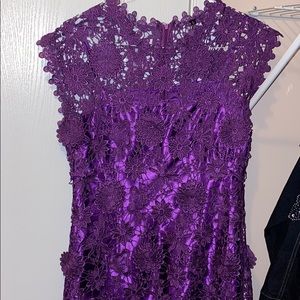 Purple Flower Lace Dress